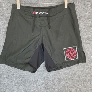 Koral Shorts‎ Mens Large 36W Black BJJ MMA Grappling Octagon Fight Trunks